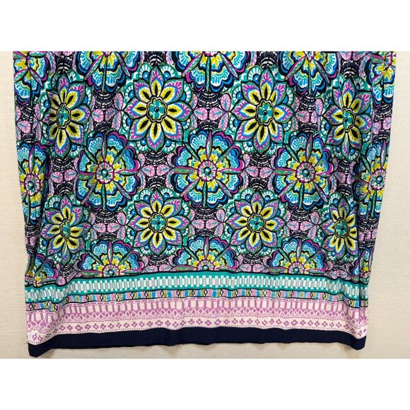 Liz Claiborne Womens Shift Dress Size 12 Multicolor Floral Short-Sleeve Boho - Picture 13 of 13